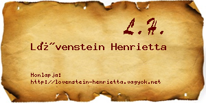 Lövenstein Henrietta névjegykártya